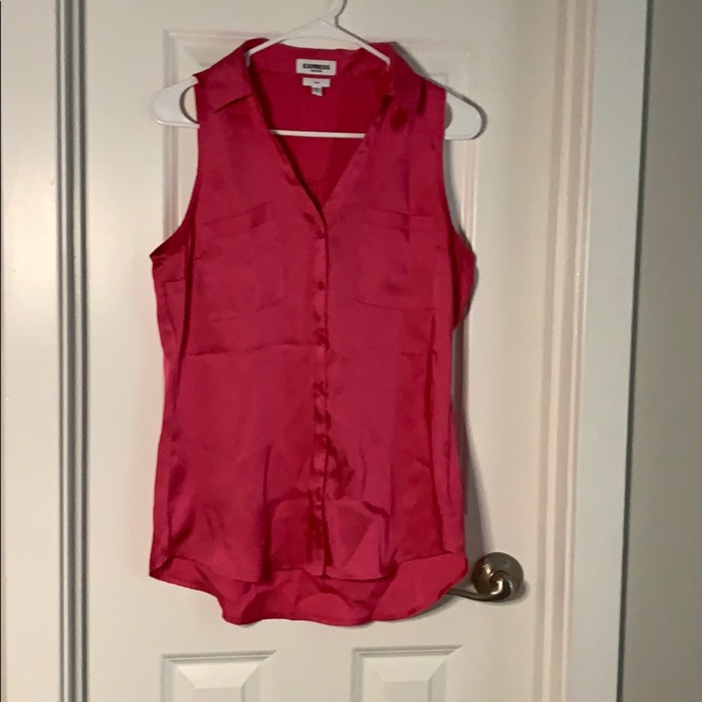 SLIM PINK EXPRESS SILK TANK TOP
